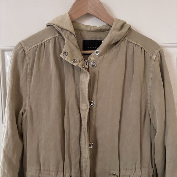 Sanctuary Womens Spring Parka Utility Jacket  XS Tan Outdoors Classic Athleisure - Picture 7 of 11